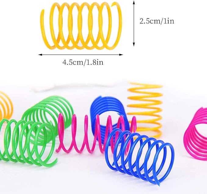 ISMARTEN Cat Spring Toy, Cat Kittens Toys Plastic Coil Spiral Springs - Image 2