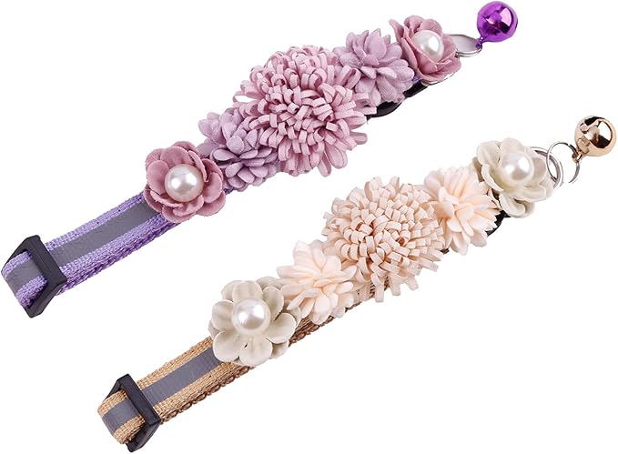 2 Pack Cat Collar Pink Floral by OGEFOTED