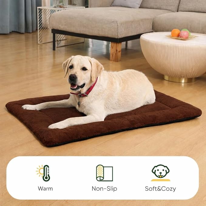 Dog Crate Pad Washable for 48 Inch Crate, Plush Anti-Slip Crate Mat for Large - Image 3
