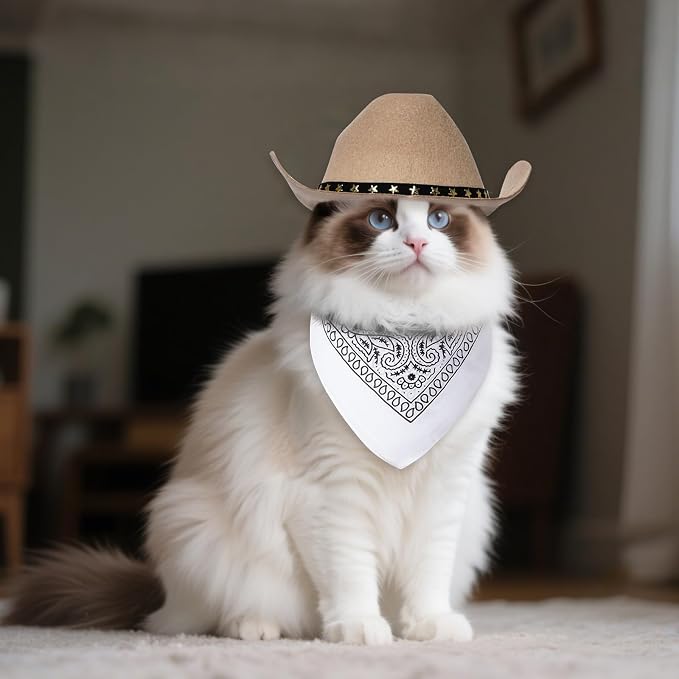 choyaxo Halloween Costumes for Dogs Cat Pet Cowboy Costume Cowboy Hat - Image 5