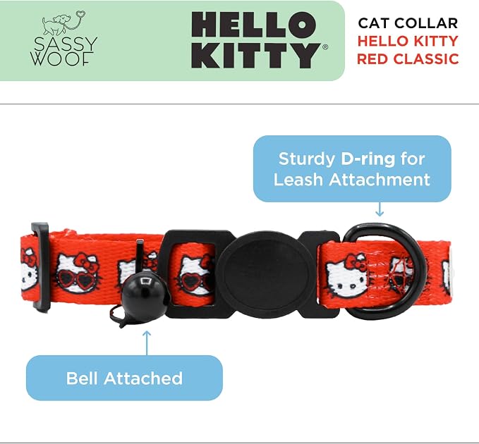 Sassy Woof Cat Collar Hello Kitty® Red Classic - Image 2