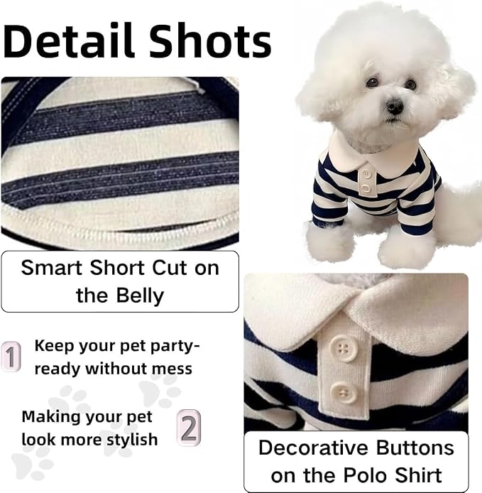 MANON ROSA Dog Clothes, Designer Boy Polo Shirt - Image 3