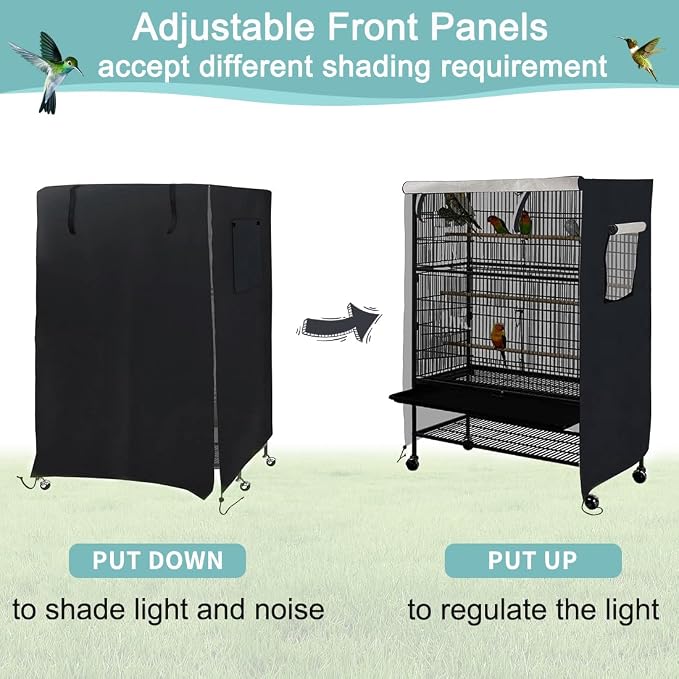Universal Bird Cage Cover, Dark Colored Drape - Image 3