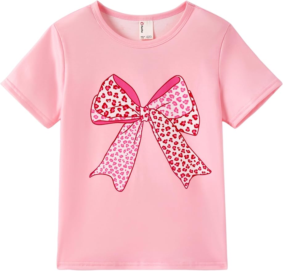 PATPAT Girls Crewneck Short Sleeve Graphic Tees Animal Print Shirts Cute Summer by PATPAT