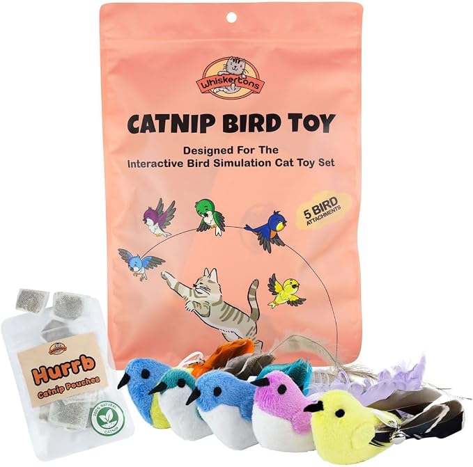 Whiskertons Interactive Bird Simulation Cat Toy Set, Interactive Cat Toys by Whiskertons