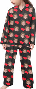 Artsadd Girls Pajamas Set Custom Face Pet Photo Long Sleeve Sleepwear by Artsadd