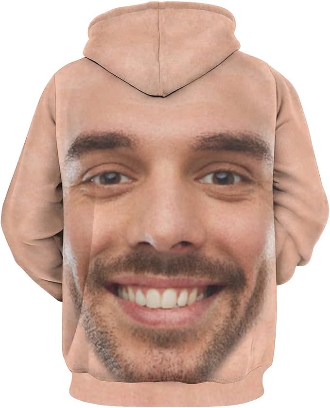 Artsadd Custom Face Unisex athletic Pockets Sweatshirt Loose Hoodie Custom - Image 3