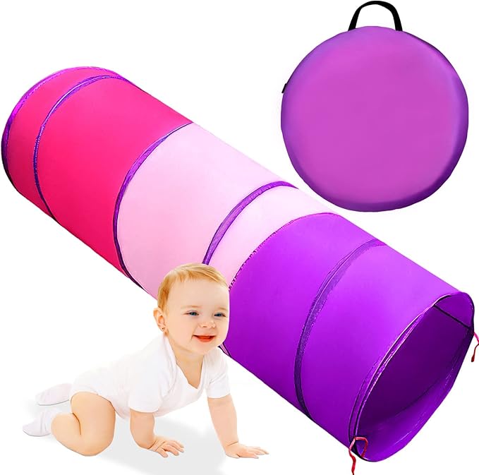 Kids Play Tunnel for Toddlers 1-3, Baby Crawling Toys for 1 2 3 4 Year Old Girl by TIKTENT