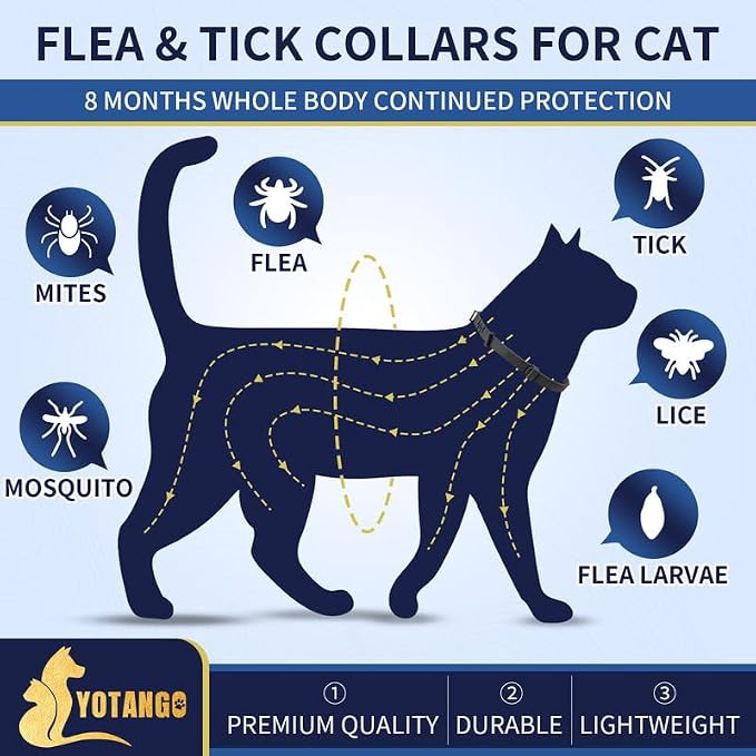 4 Pack Flea Collar for Cats, 32 Months Flea and Tick Prevention for Cat - Image 2