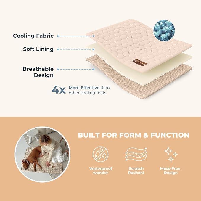Pelsbarn Dog Cooling Mat- Ice Silk Summer Comfort, Self Cooling, Non-Slip Dog - Image 4