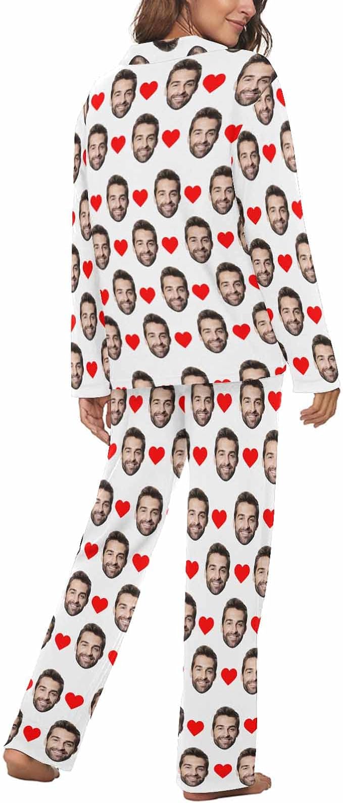 MyPupSocks Custom Face Pajamas for Women Set, Personalized Photo Long Sleepwear - Image 2