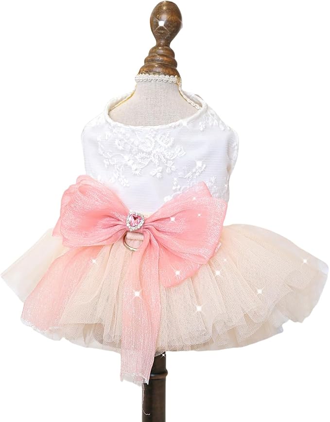Fashion Sweet Puppy Dog Blingbling Princess Skirt Pet Dog Lace Cake Camisole by MaruPetyourkidsfriends