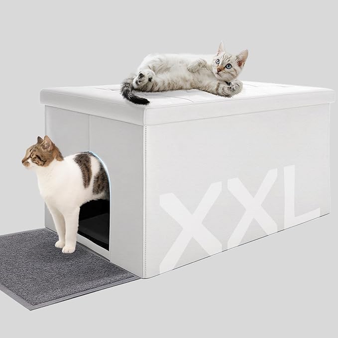MEEXPAWS Cat Litter Box Enclosure Furniture Hidden, Cat Washroom Bench Storage by PETPRODUCTS