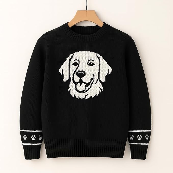 Custom Dog Knit Sweater for Women Personalized Pet Paw Print Pullover Dog Mom - Image 4