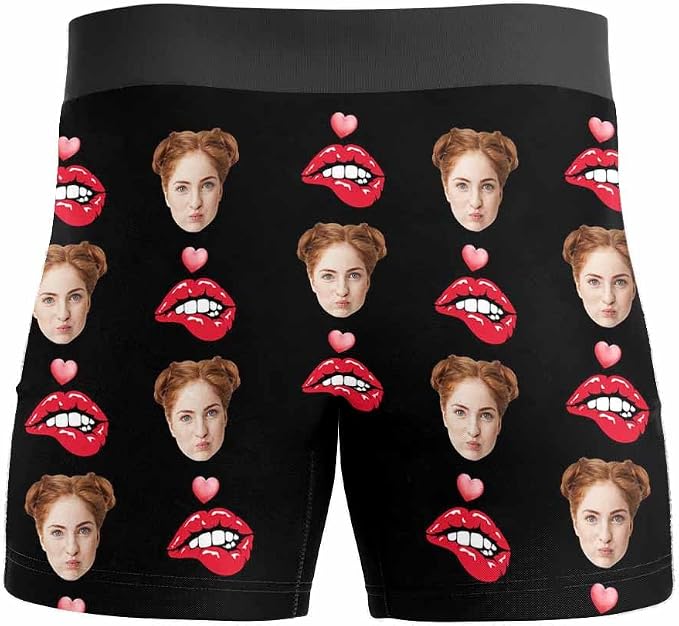 M YESCUSTOM Custom Faces Funny Short Briefs Gift - Image 3