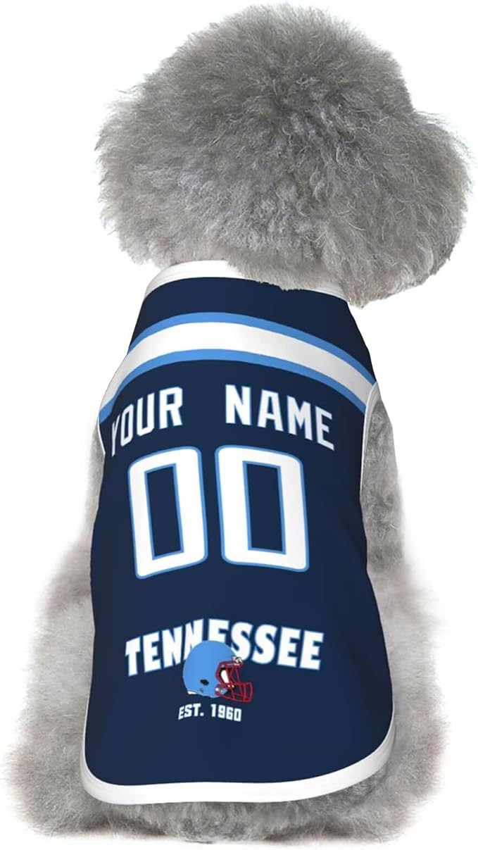 Tennessee Dog Clothes Jersey Pet Jersey Customized Any Name & Number S-5XL by Tiffur
