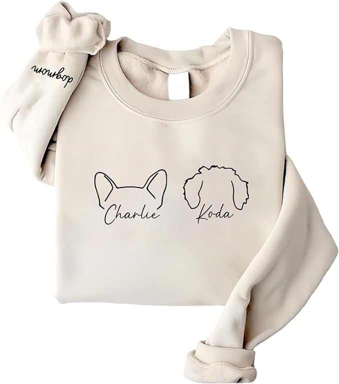 Personalized Dog Mom Sweatshirt, Custom Pet Name Sweater - Image 4