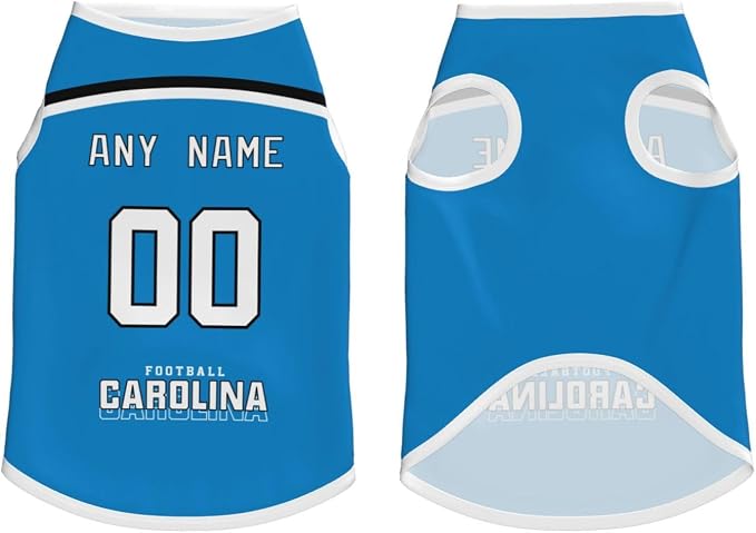 Carolina Custom Pet Jersey Dog Clothes Jersey Various Sizes Customized Any Name - Image 3