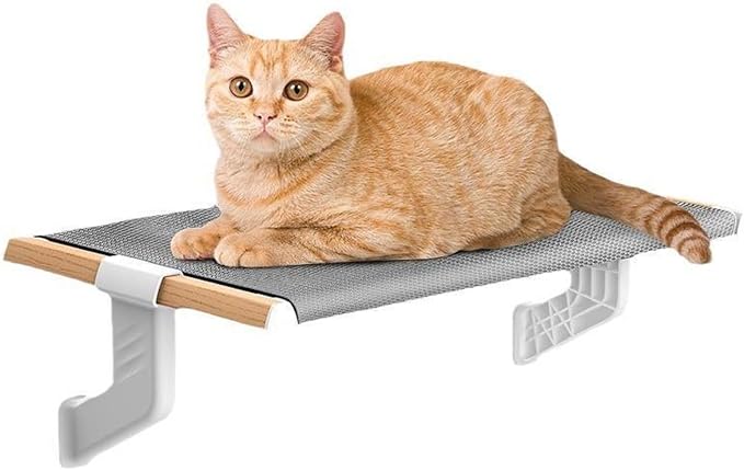 Cat Bed Window Sill Perch, Adjustable Cat Bedside Hammock Metal Frame Kitten by Unknown
