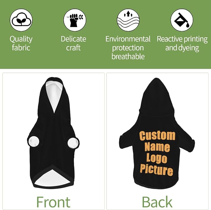 Custom Dog Hoodies for Small Dogs Costume Xmas Pajamas Outfit Pullover Winter - Image 6