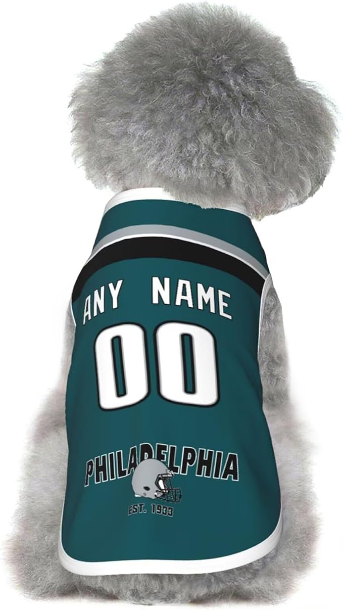 Philadelphia Dog Clothes Jersey Pet Jersey Customized Any Name & Number S-5XL by Tiffur