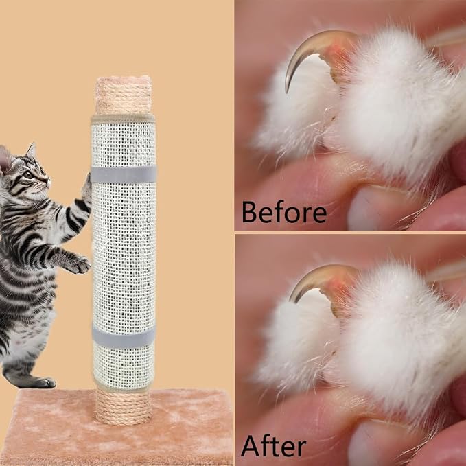 Cat Nail File Scratcher Wrapped Around a Cat Scratching Post, 16.73"×13.38" - Image 4