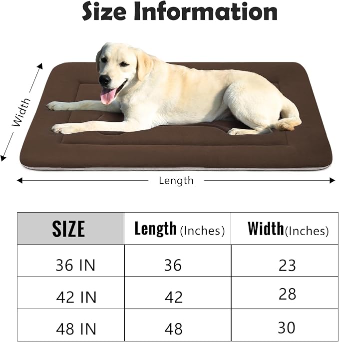 JoicyCo Extra Large Dog Bed Soft Dog Crate Pad Mat, 48 in Non-Slip Bottom - Image 6