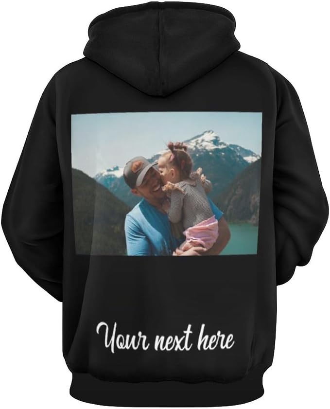 Artsadd Custom Face Unisex athletic Pockets Sweatshirt Loose Hoodie Custom - Image 4