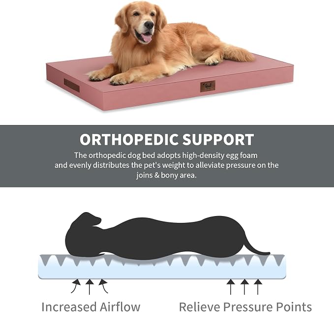 Outdoor Dog Bed for Medium Dogs, Waterproof Dog Crate Mat Orthopedic Egg Crate - Image 3