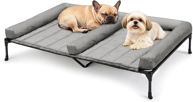 Veehoo Cooling Raised Dog Beds + Waterproof Double Dog Bed Cushion by Veehoo