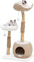 Cat Tree Tower for Indoor Cats, Modern Real Wood Cat Condo by KULAMOONLIFEHOUSE