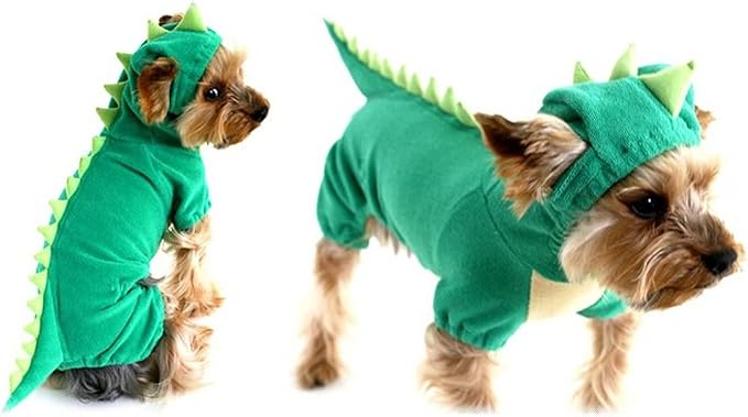 NACOCO Dog Dinosaur Design Costume Green Pet Clothes - Image 3