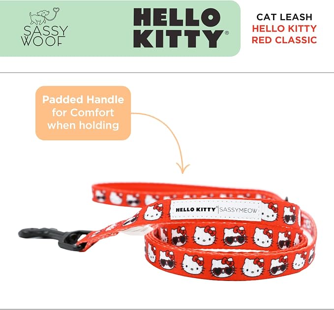 Sassy Woof Hello Kitty® Red Classic Cat Leash 60-Inch - Image 3