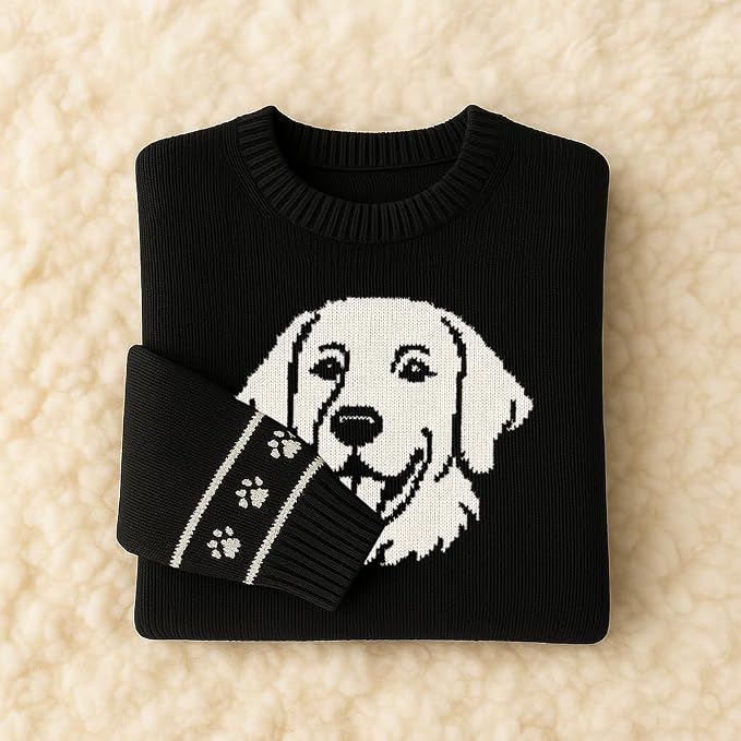 Custom Dog Knit Sweater for Women Personalized Pet Paw Print Pullover Dog Mom - Image 7