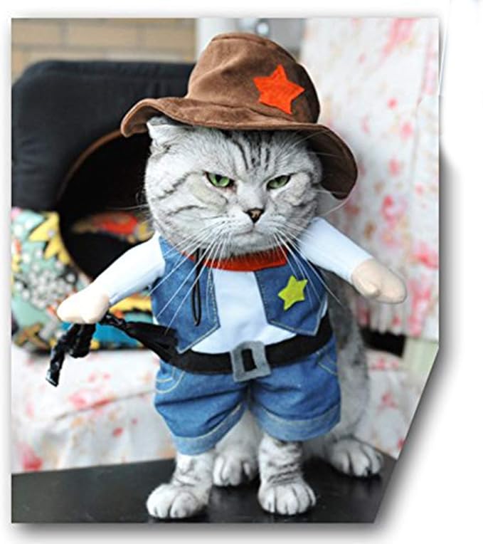 NACOCO Cowboy Dog Costume with Hat - Image 3