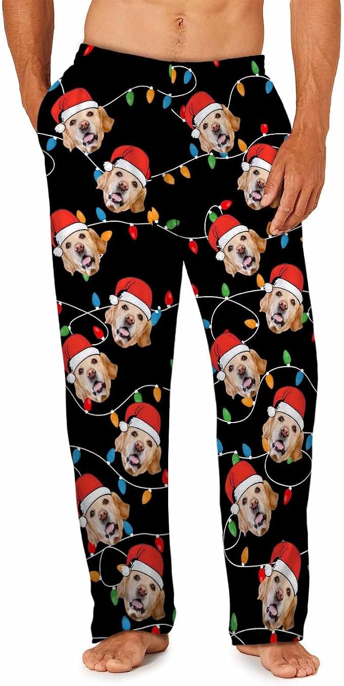 MyPupSocks Custom Pajama Pants for Pet Lover, Personalized Photo Face Printed - Image 2