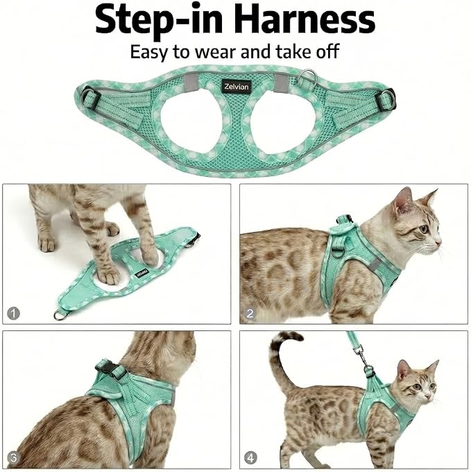 Cat Harness and Leash Set for Walking, Escape Proof Adjustable Soft Mesh Kitten - Image 5