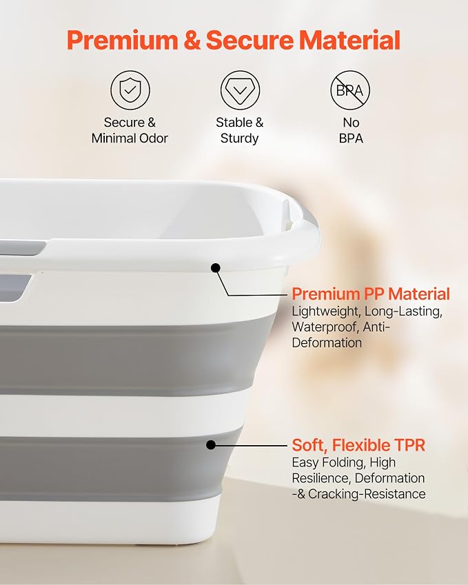 VEVOR Dog Bathtub, Collapsible Dog Bath Tub, Pet Bathing Grooming Wash Shower Station, Portable Space-Saving & Stable Support, for Small Pet Puppy Doggie Cat Outdoor, Gray White - Image 3