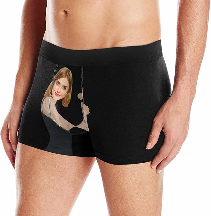 M YESCUSTOM Custom Faces Funny Short Briefs Gift - Image 3