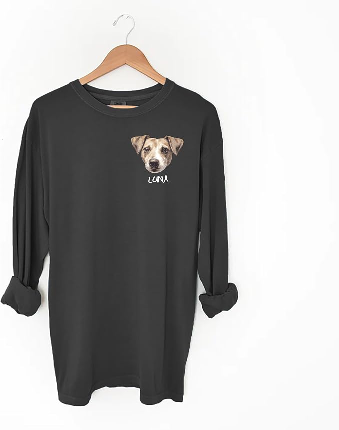 Custom Dog Photo Shirt, Cute Cat Mom Dad Gifts, Pet Lover Long Sleeve Shirts - Image 7