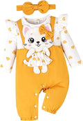 Baby Girl Clothes Newborn Romper Cute Cat Ruffled Long Sleeve Love Fall Winter by ComfortableBabyClothes