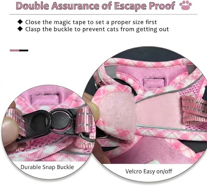 Cat Harness and Leash Set for Walking, Escape Proof Adjustable Soft Mesh Kitten - Image 5