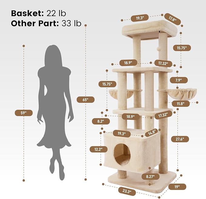 Gardner Pet 65in Heavy Duty Cat Tree Tower - Image 3