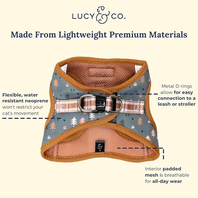 Lucy & Co. Take a Hike Step-in Cat Harness & Leash Bundle – Reflective - Image 4