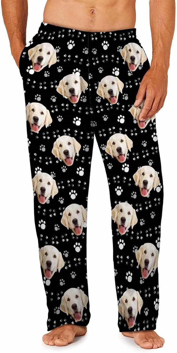 MyPupSocks Custom Pajama Pants for Pet Lover, Personalized Photo Face Printed - Image 2