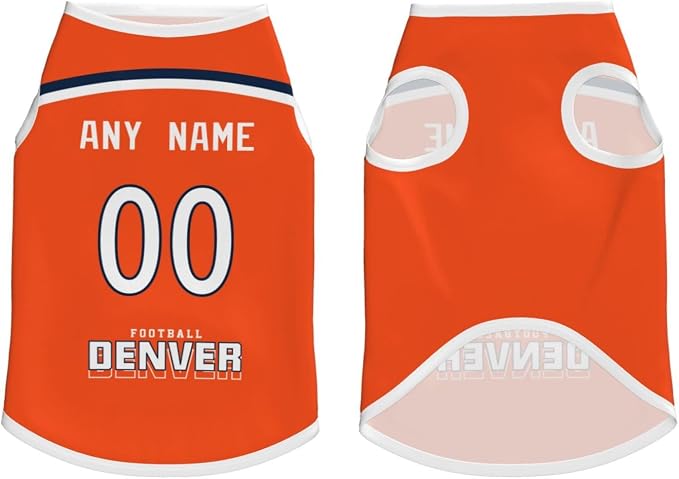 Denver Custom Pet Jersey Dog Clothes Jersey Various Sizes Customized Any Name & - Image 3