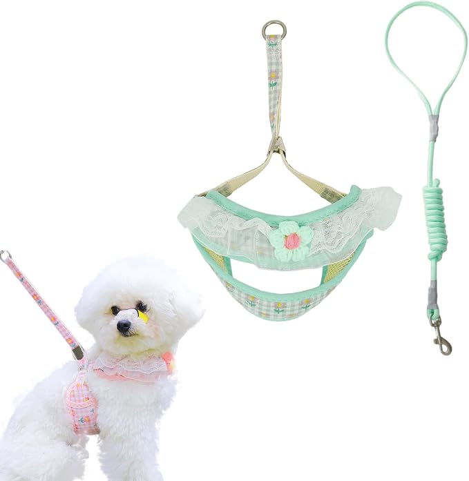 Cat Harness Collar and Leash Set, Sweet Lace Floral Kitten Collar, Escape Proof by Unknown