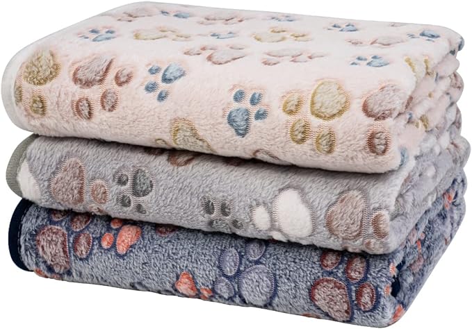 Dono 1 Pack 3 Dog Blankets, Soft Fluffy Fleece Pet Blanket Warm Sleep Mat Paw - Image 8
