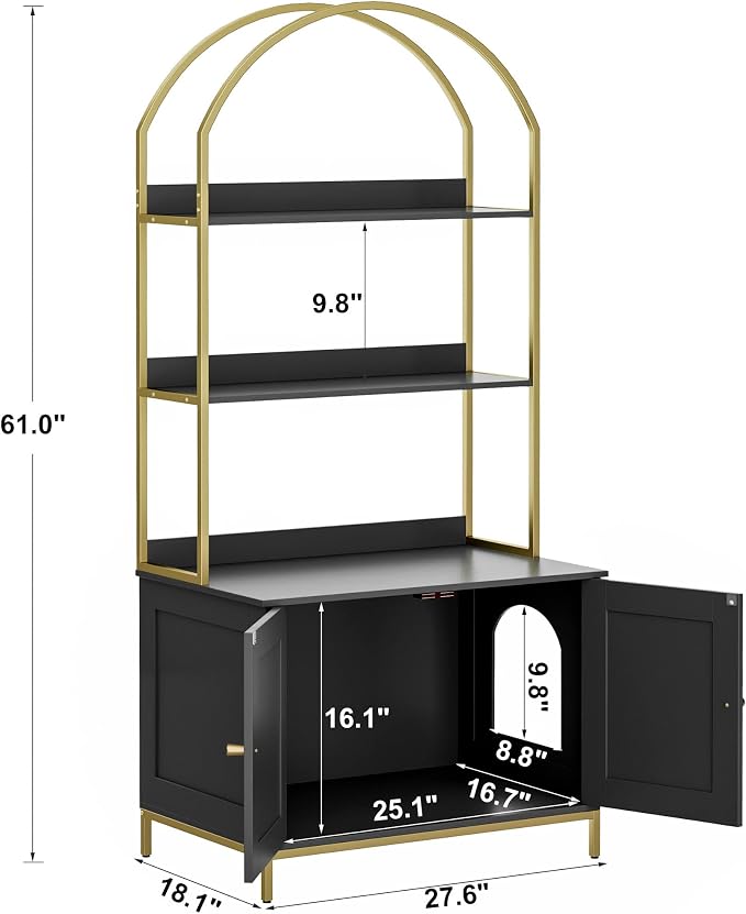 Homhedy Cat Litter Box Enclosure, Litter Box Furniture Hidden - Image 4