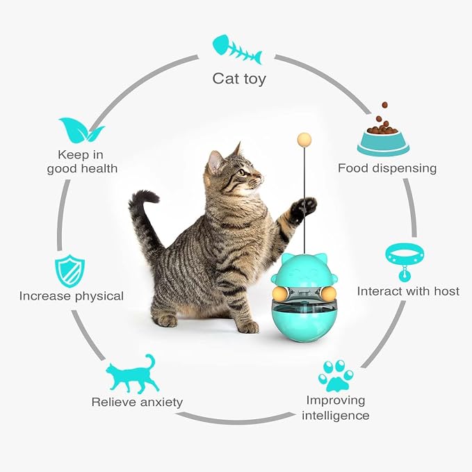 Cat Toy for Indoor Cats Wobble KittenTreat Dispensing Ball Food Dispenser - Image 3
